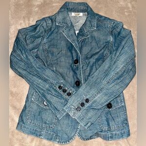 Talbots Women’s Petite Size 4 Denim Long Sleeve Button Down Jacket